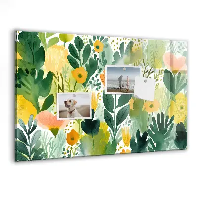 Watercolor flowers magnet board