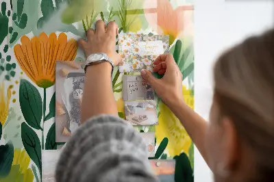 Watercolor flowers magnet board