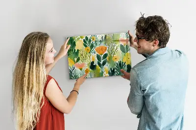 Watercolor flowers magnet board