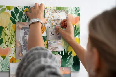 Watercolor flowers magnet board