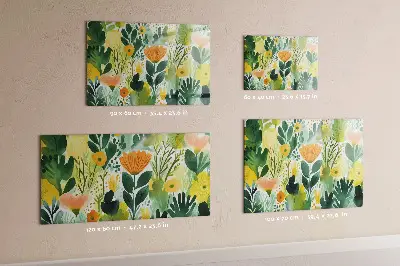 Watercolor flowers magnet board