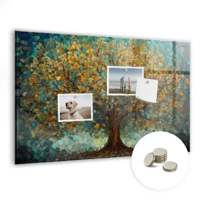 Mosaic Tree Magnetic Glass Dry Erase Board