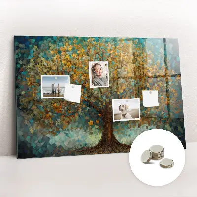 Mosaic Tree Magnetic Glass Dry Erase Board