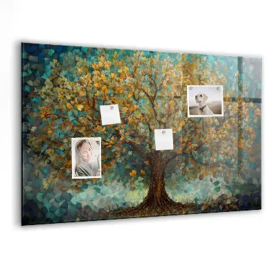 Mosaic Tree Magnetic Glass Dry Erase Board