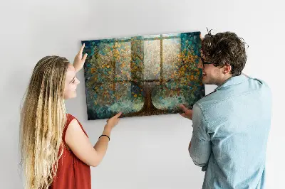 Mosaic Tree Magnetic Glass Dry Erase Board