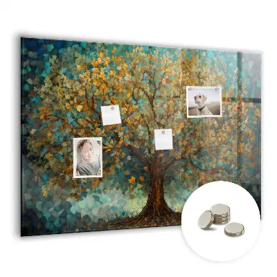 Mosaic Tree Magnetic Glass Dry Erase Board