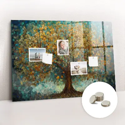 Mosaic Tree Magnetic Glass Dry Erase Board