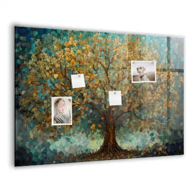 Mosaic Tree Magnetic Glass Dry Erase Board