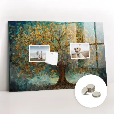 Mosaic Tree Magnetic Glass Dry Erase Board