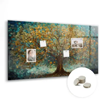 Mosaic Tree Magnetic Glass Dry Erase Board