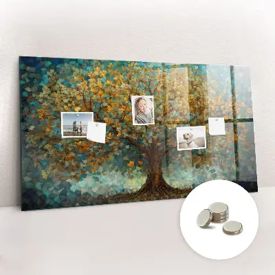 Mosaic Tree Magnetic Glass Dry Erase Board