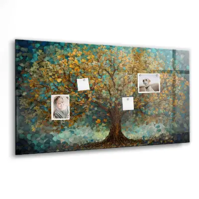 Mosaic Tree Magnetic Glass Dry Erase Board
