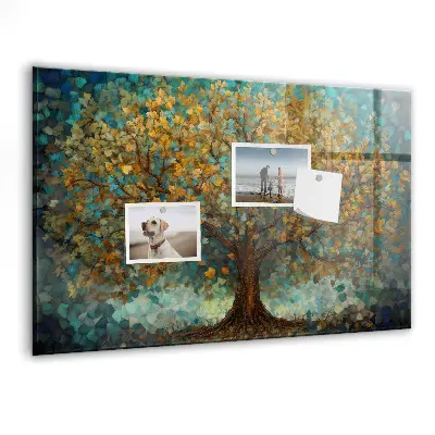 Mosaic Tree Magnetic Glass Dry Erase Board