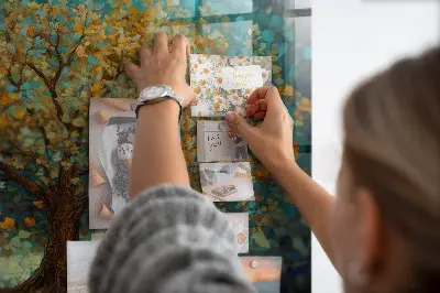 Mosaic Tree Magnetic Glass Dry Erase Board