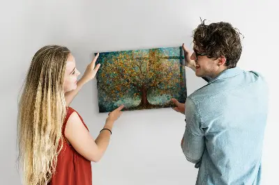 Mosaic Tree Magnetic Glass Dry Erase Board