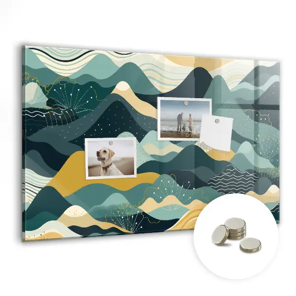 Illustrative mountains magnetic wall board