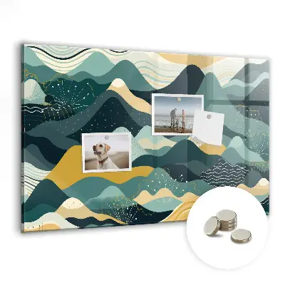 Illustrative mountains magnetic wall board