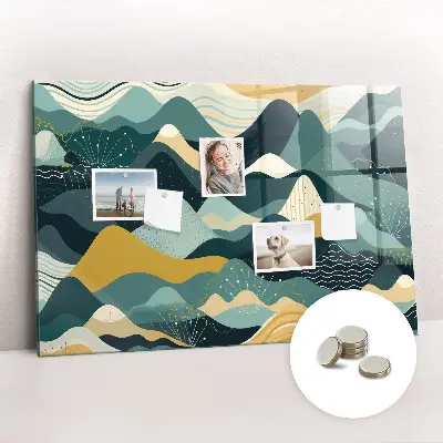 Illustrative mountains magnetic wall board