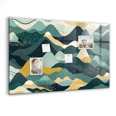 Illustrative mountains magnetic wall board