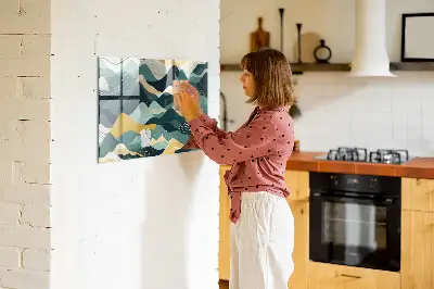 Illustrative mountains magnetic wall board