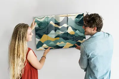 Illustrative mountains magnetic wall board