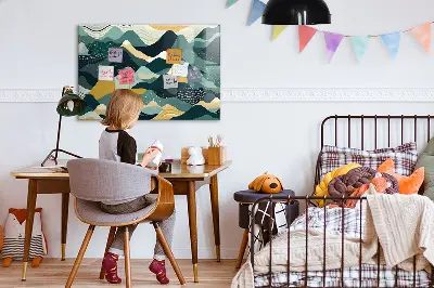 Illustrative mountains magnetic wall board