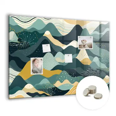 Illustrative mountains magnetic wall board