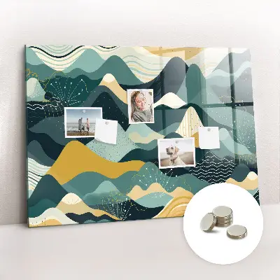 Illustrative mountains magnetic wall board