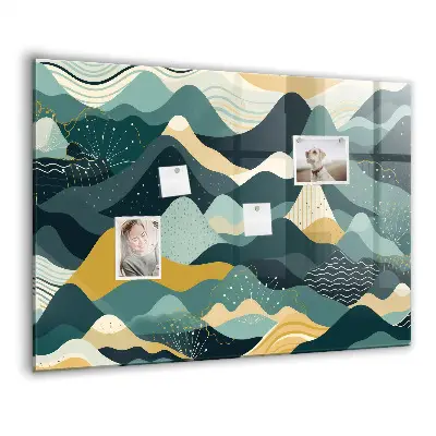 Illustrative mountains magnetic wall board