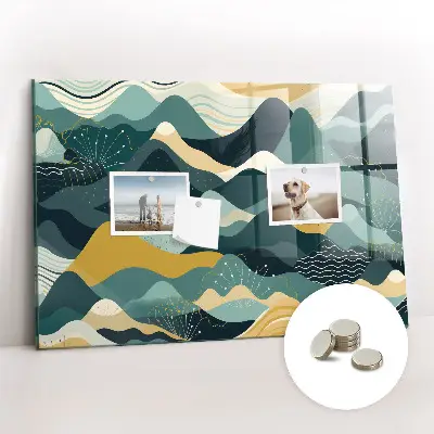 Illustrative mountains magnetic wall board