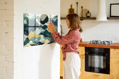 Illustrative mountains magnetic wall board