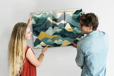 Illustrative mountains magnetic wall board