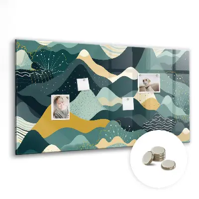 Illustrative mountains magnetic wall board