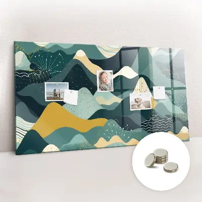 Illustrative mountains magnetic wall board