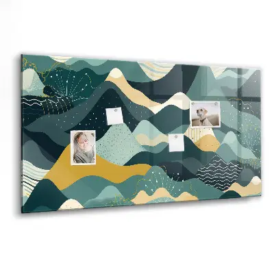 Illustrative mountains magnetic wall board