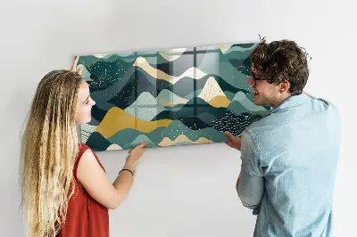 Illustrative mountains magnetic wall board