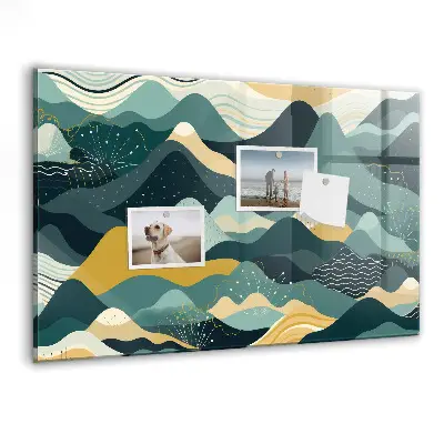 Illustrative mountains magnetic wall board