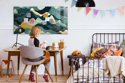 Illustrative mountains magnetic wall board