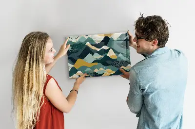 Illustrative mountains magnetic wall board