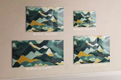 Illustrative mountains magnetic wall board