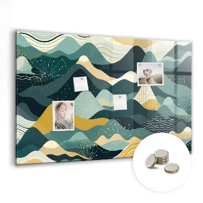 Illustrative mountains magnetic wall board