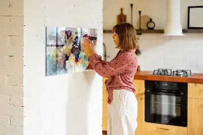 Watercolor map magnetic wall board