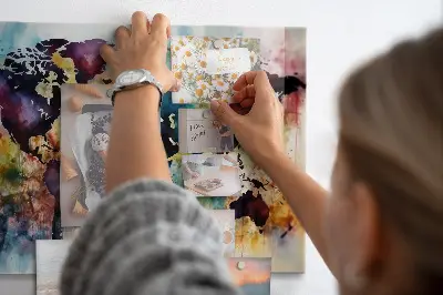 Watercolor map magnetic wall board