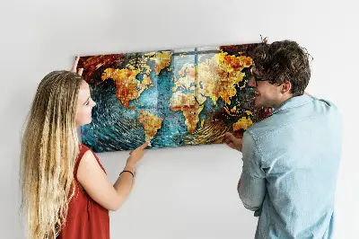 A World of Chaos magnetic wall board
