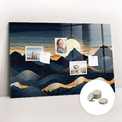 Magnetic wall board with sunset landscape