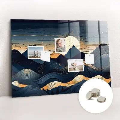 Magnetic wall board with sunset landscape