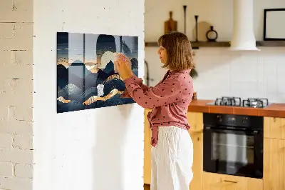 Magnetic wall board with sunset landscape