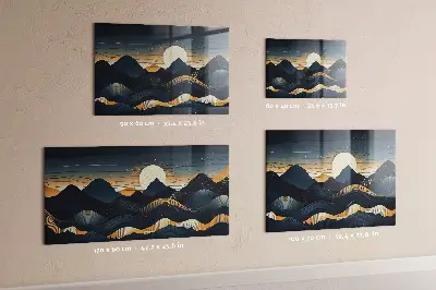 Magnetic wall board with sunset landscape