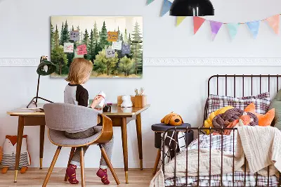 Magnetic glass dry erase board Forest landscape