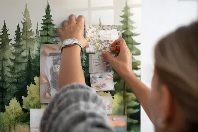 Magnetic glass dry erase board Forest landscape